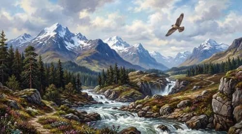 ілюстрація до поезії Р. Бернса «Моє серце в верховині...»