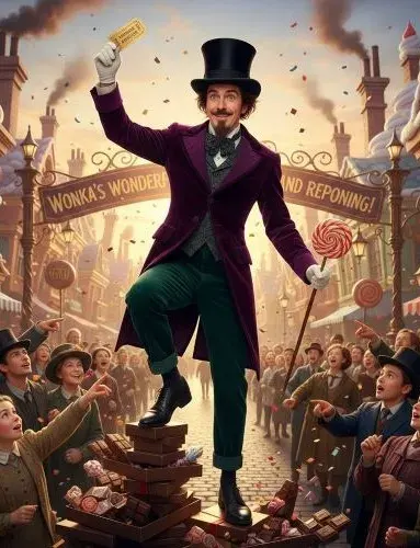 намалюйте власника шоколадної фабрики