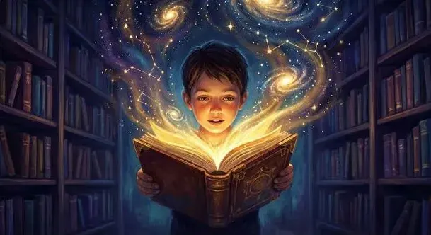 Головна ідея малюнка полягає в тому, що знання (книга) є силою, здатною розвіяти темряву неуцтва та відкрити людині безмежні горизонти Всесвіту.