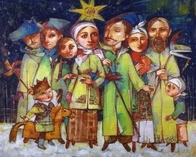 Різдвяна листівка з образами образи поезії