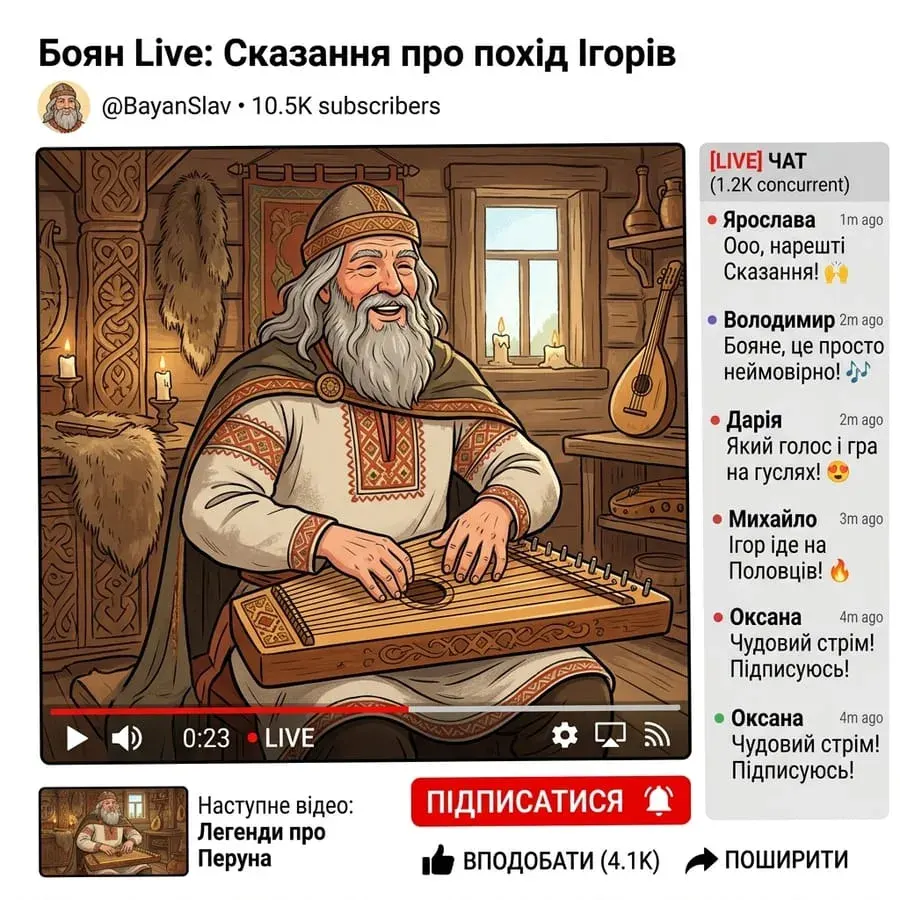 Стрім давньоруського співця Бояна